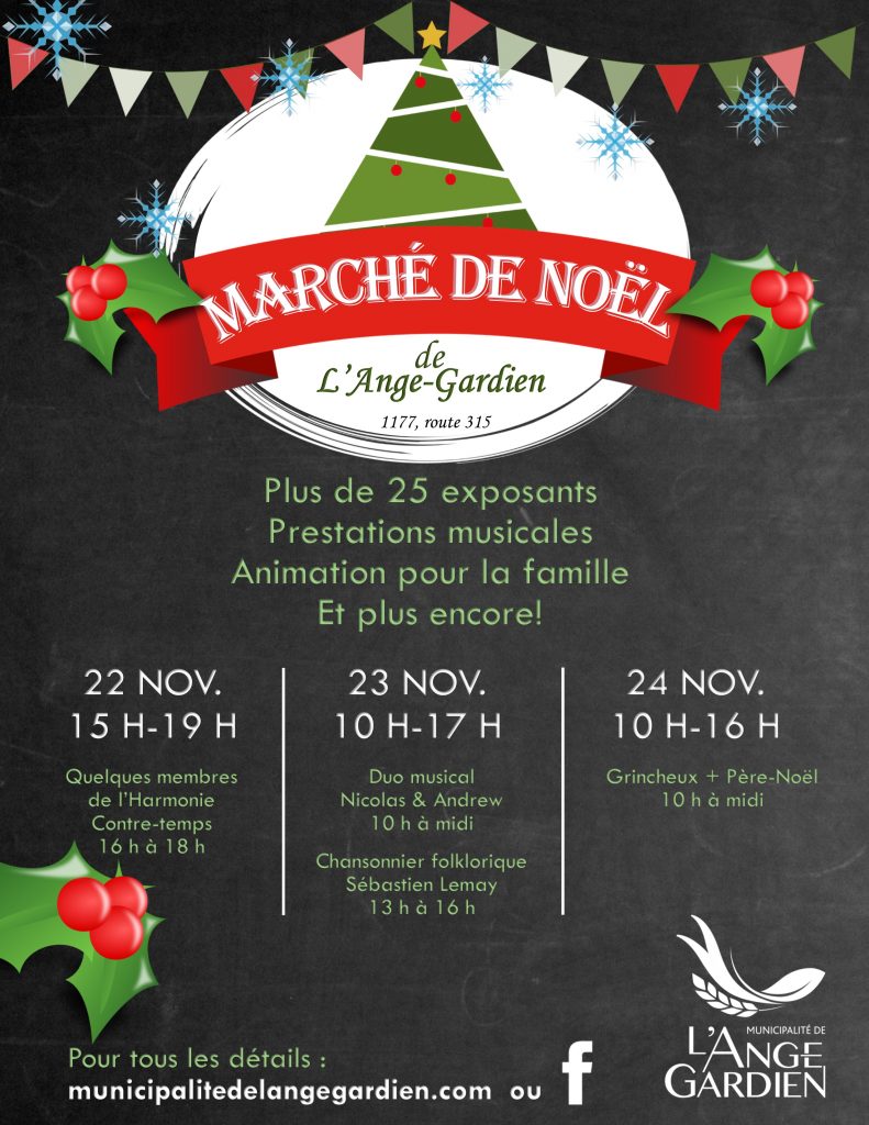 Marché de Noël Municipalité de L'AngeGardien